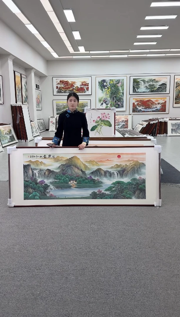 国画日照金山 219*88