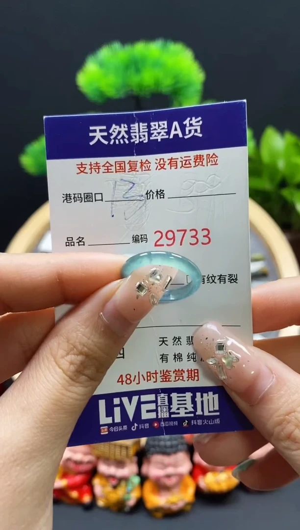 【闪购商品】翡翠戒指未镶嵌天然翡翠戒圈9733