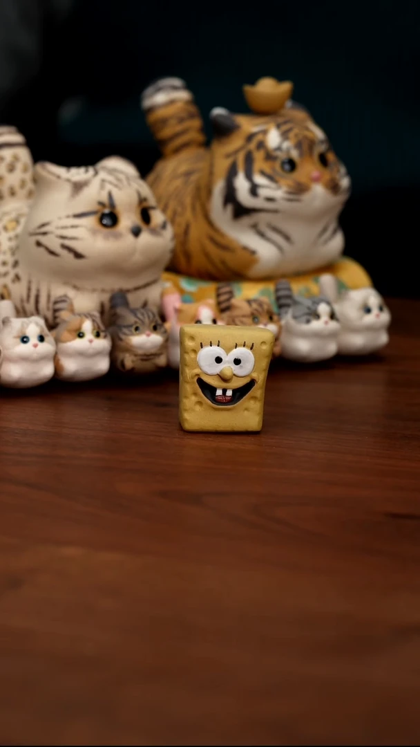 紫砂摆件海绵宝宝