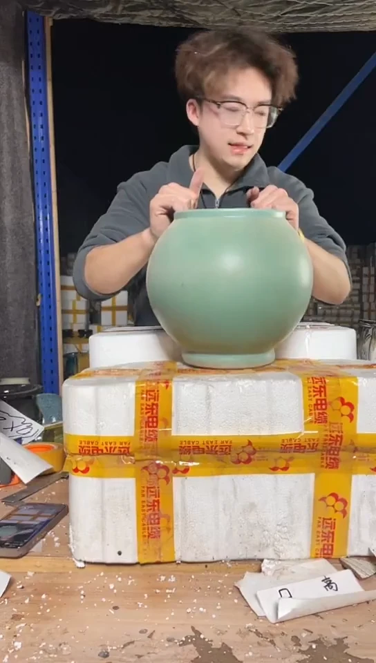 紫砂花盆宜兴紫砂粗陶花盆16*23