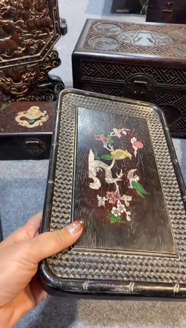 香榧木紫檀拆件雕刻板以直播间实物为准微瑕老物件