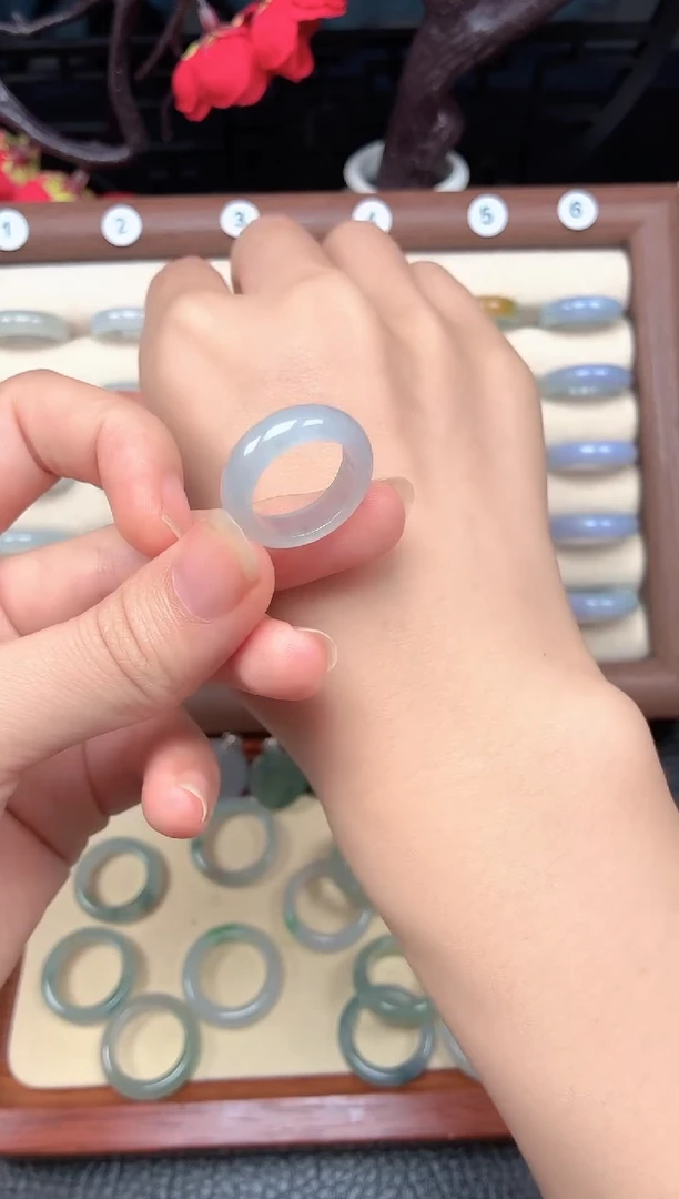 未镶嵌戒指翡翠圈口11-12