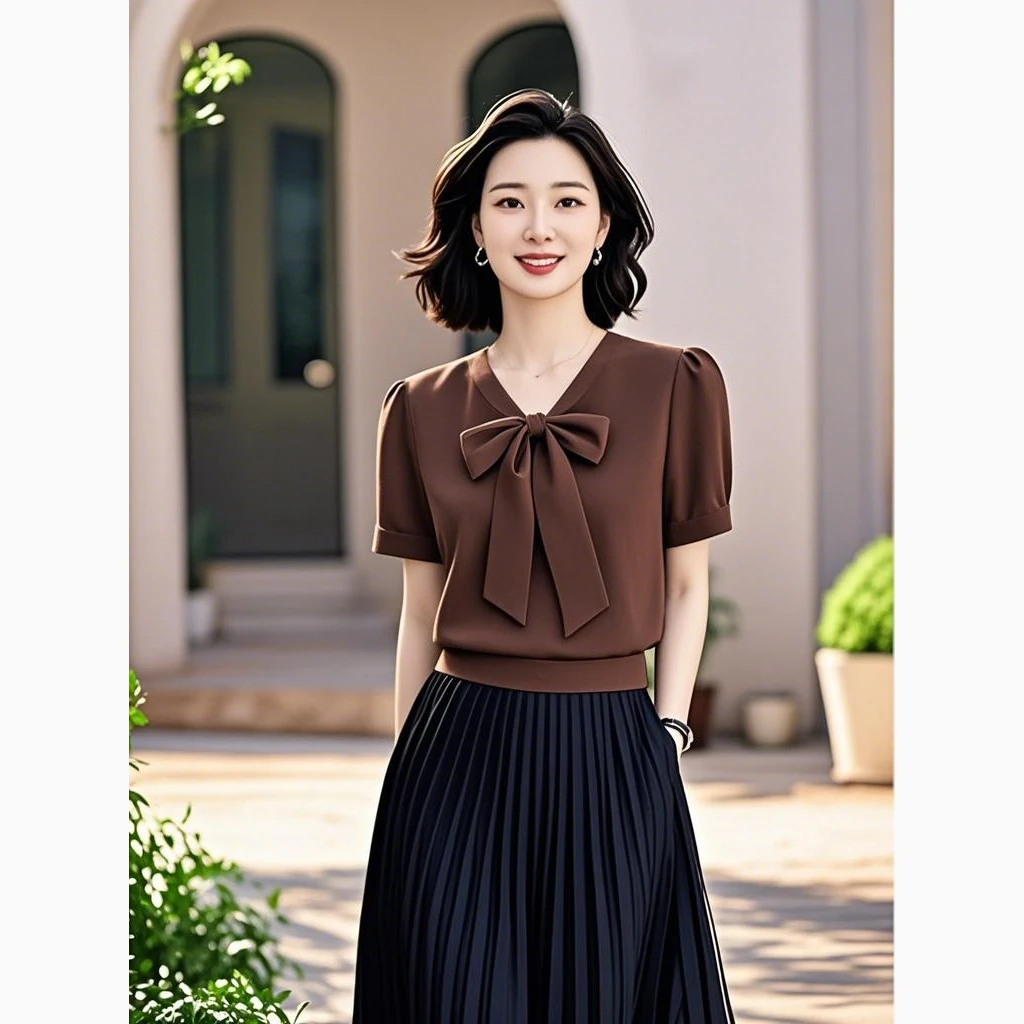 软糯慵懒衬衫洋气独特别致超好看设计感小众棕色针织衫上衣女春季