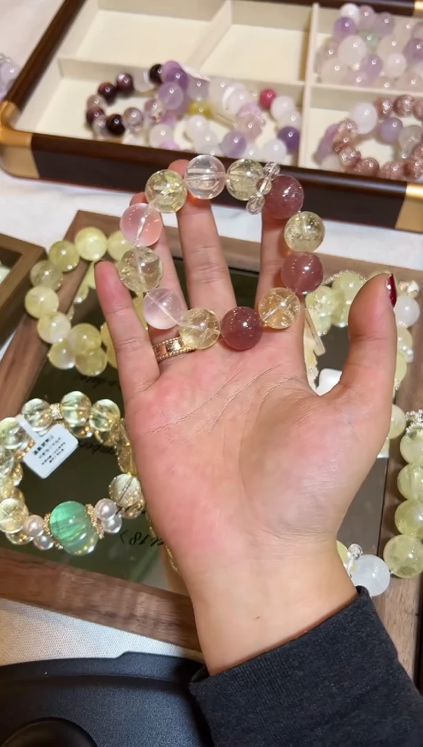 银S925镶嵌手链烟晶天然水晶 多样性发货发其一 颜色微差