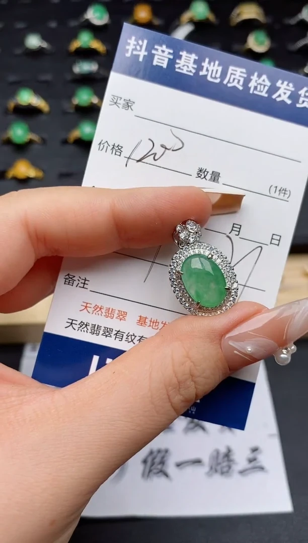 翡翠银S925镶嵌颈饰.............