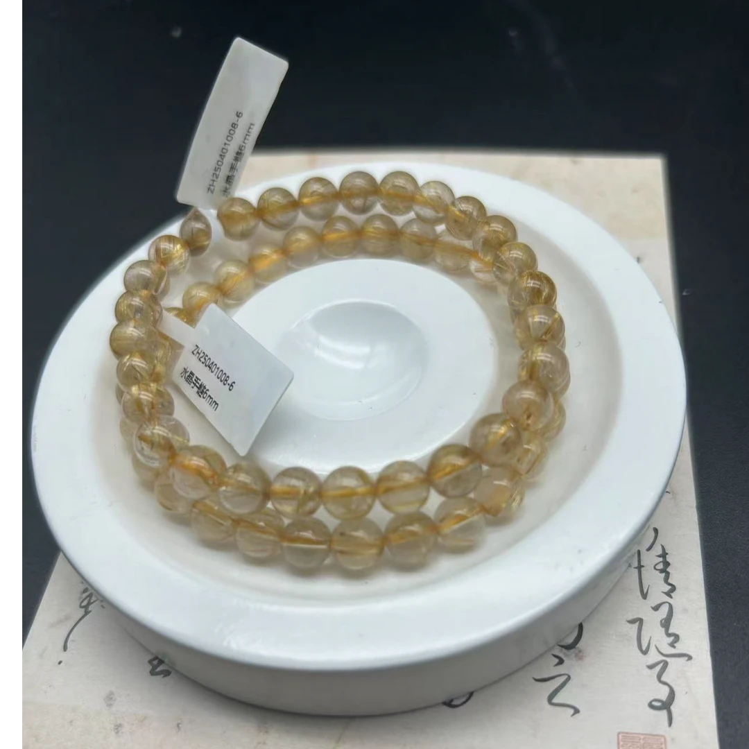 【老王好物优选】ZH250401008-6-天然水晶金发晶手串多样性发一6mm