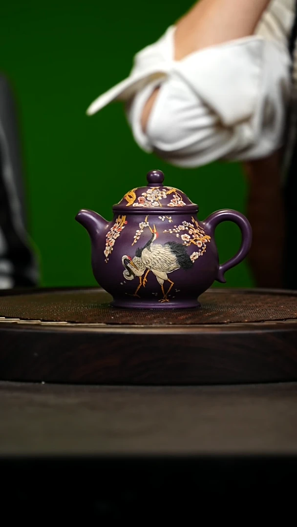 宜兴原矿高端紫砂 天青玫瑰紫260cc