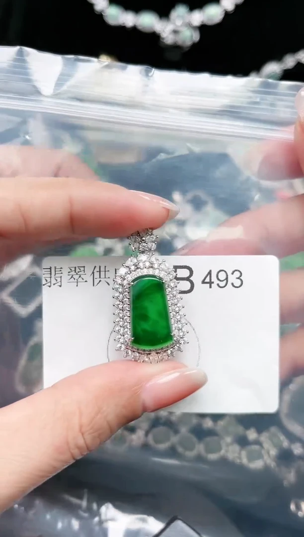 【闪购商品】翡翠颈饰未镶嵌赠皮绳493