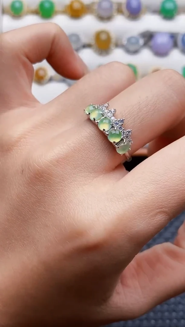 银S925镶嵌戒指翡翠2095