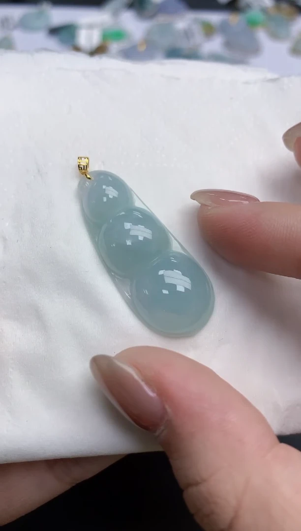 【闪购商品】翡翠颈饰18K金镶嵌天然缅甸翡翠A货