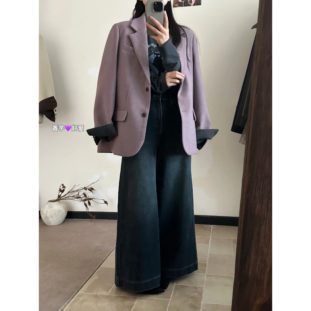 气质名媛高级感西装外套女秋季2025大码显瘦慵懒休闲通勤宽松西服