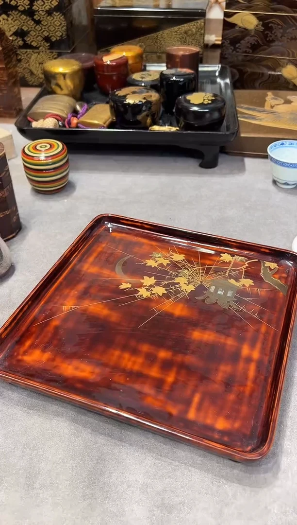 曙光塗 金莳绘茶台