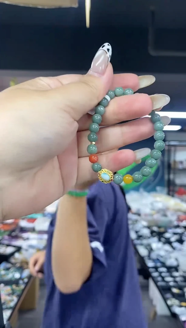 未镶嵌手链翡翠多样性发其一颜色微差