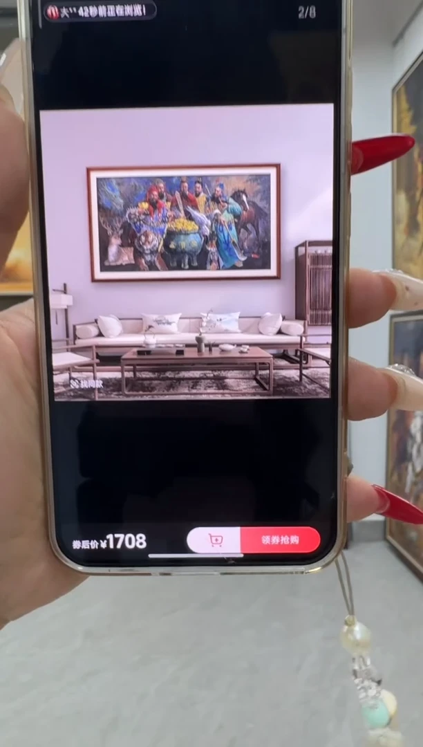 油画大**8【张俊龙】五路财神办公室客厅茶室客厅挂画油画版画