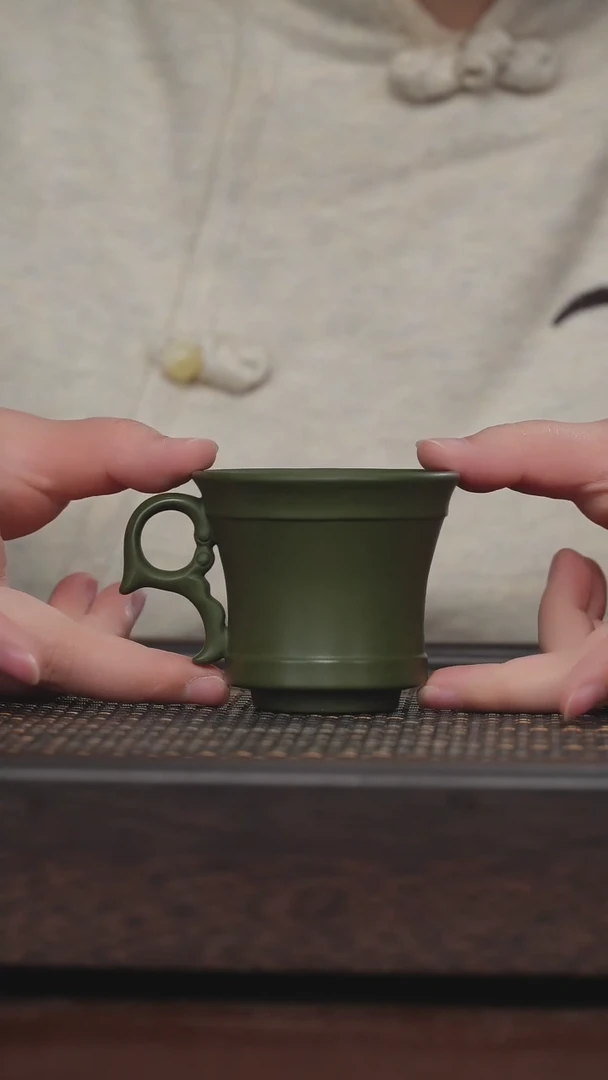 【闪购商品】紫砂茶杯非遗茶器-民绿把杯
