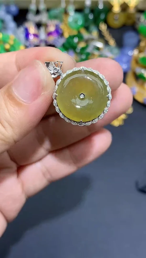 翡翠18K金镶嵌颈饰390-春日珠宝