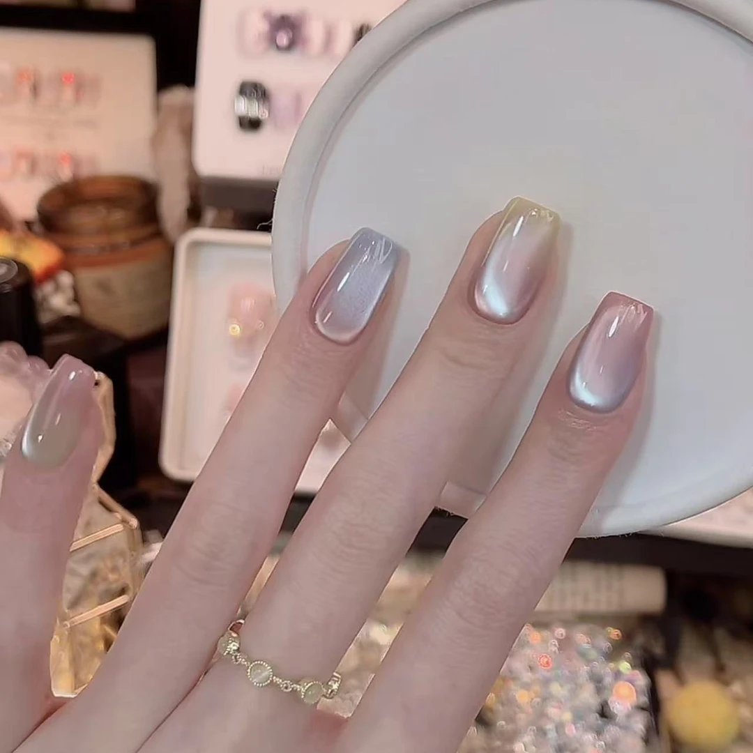 七彩气泡水- painted clear bow 纯手工穿戴甲 10片装