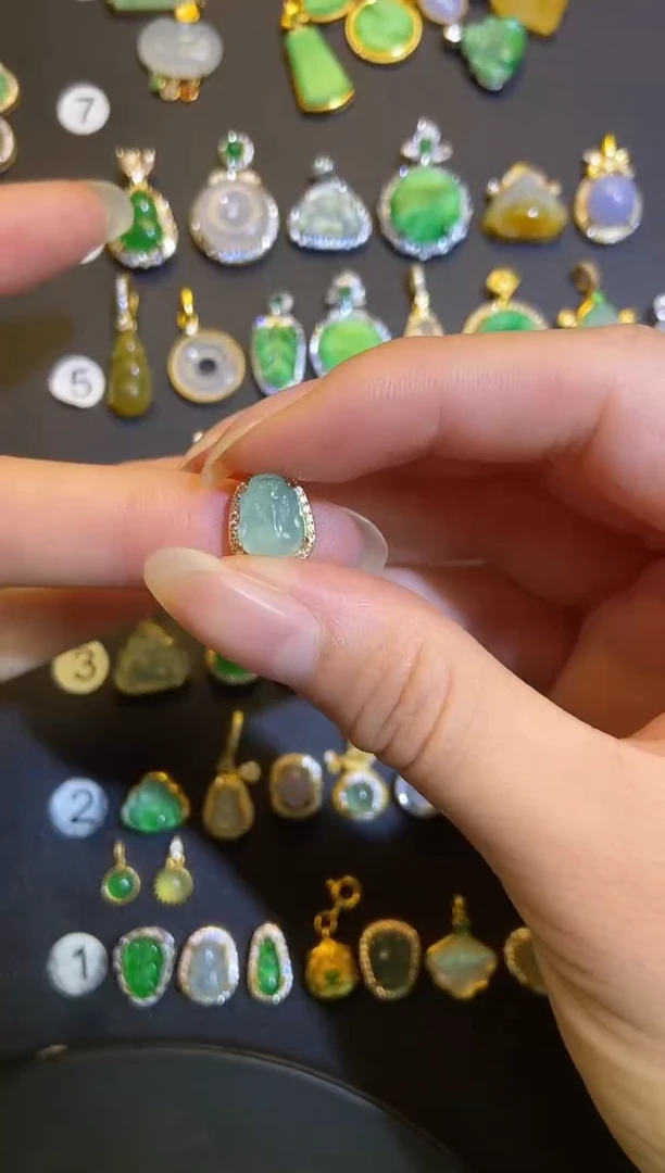 吊坠(不含链)银S925镶嵌翡翠1