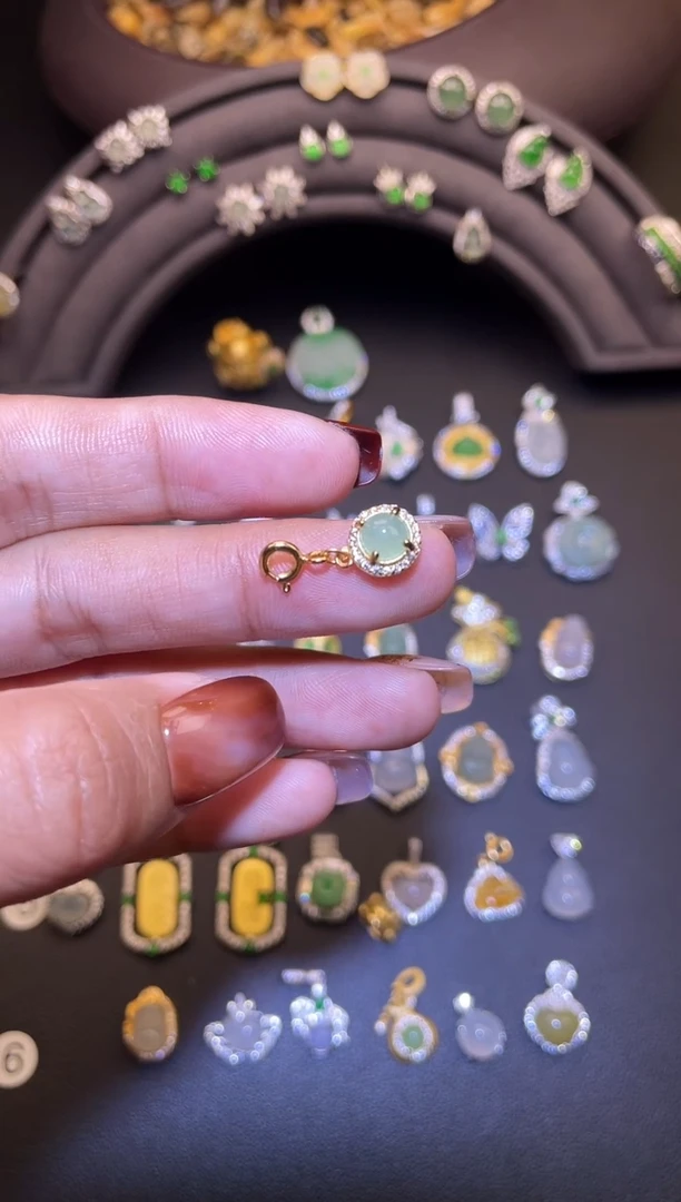 吊坠(不含链)银S925镶嵌翡翠1