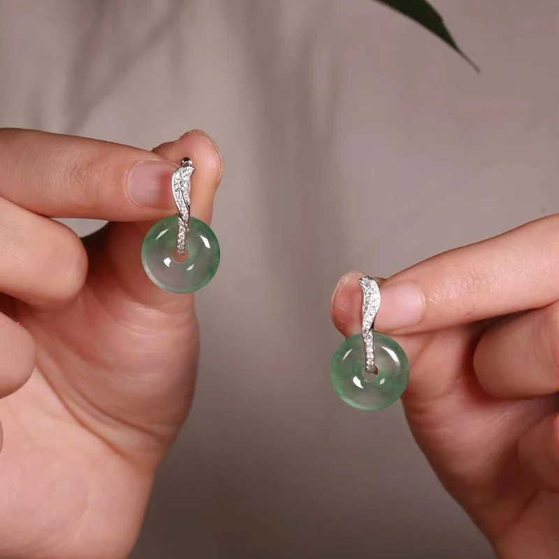 diy材料配件平安扣甜甜圈空托耳坠百搭小众镀18k色白金色精致饰品