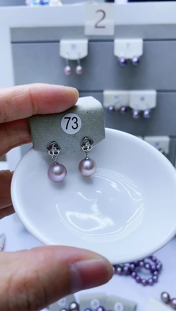 【闪购商品】淡水珍珠耳饰银S925镶嵌73