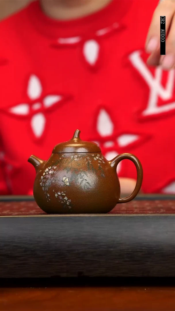 【闪购商品】紫砂茶壶柴烧茄瓜壶130cc