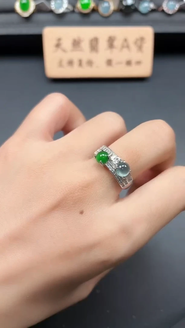 银S925镶嵌戒指翡翠11