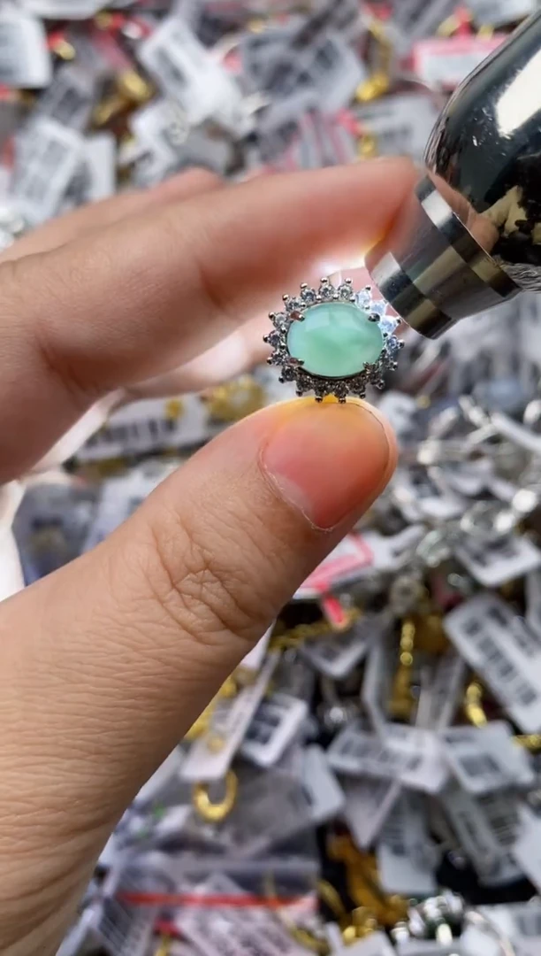 【闪购商品】翡翠戒指银S925镶嵌5555---5