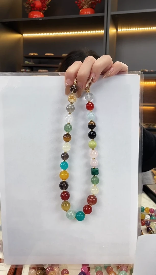 未镶嵌手链水晶朱朱孔雀石同款项链