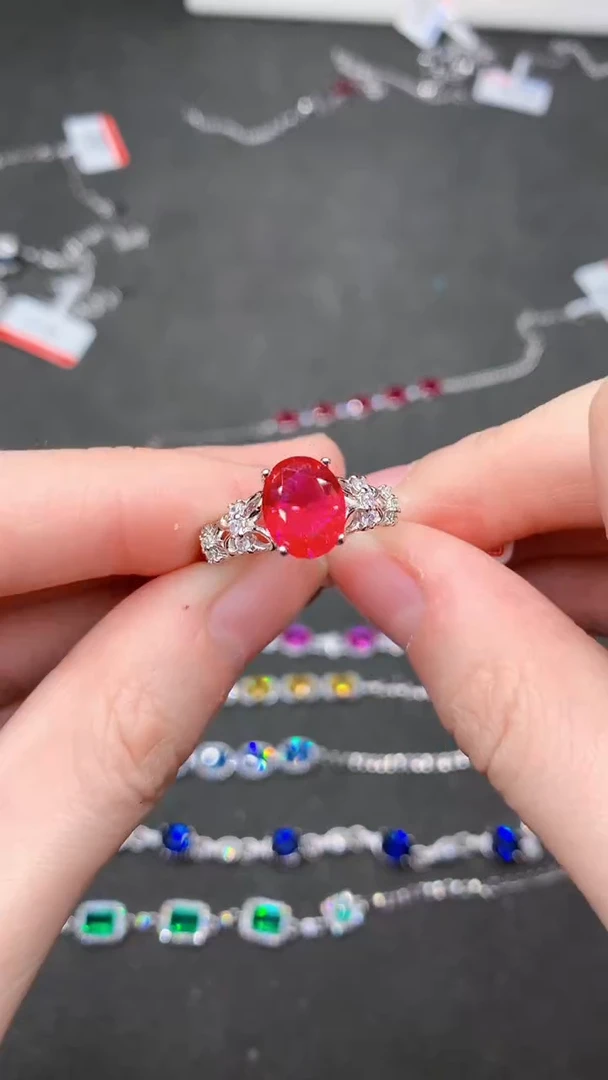 【闪购商品】红宝石戒指银S925镶嵌.......