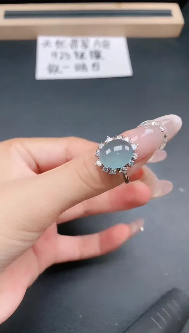 银S925镶嵌戒指翡翠111