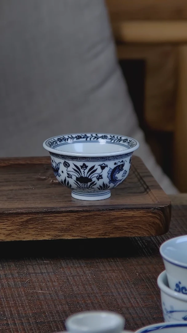 【闪购商品】折葵非器手工手绘鱼藻小压手杯