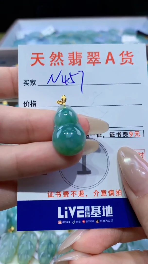 颈饰18K金镶嵌翡翠天然翡翠A货挂件