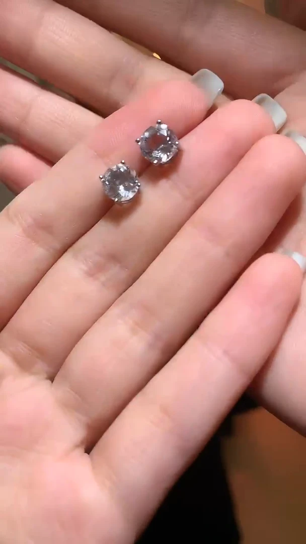 水晶耳饰银S925镶嵌宝石世家严选