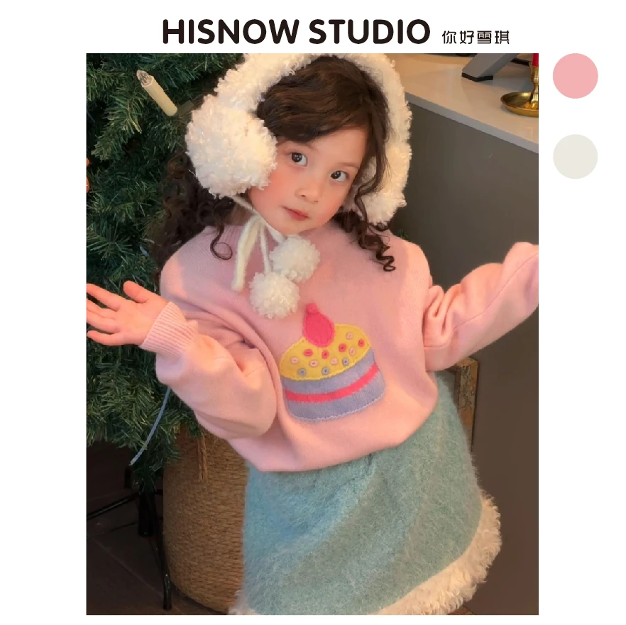 【100羊毛】大蛋糕 2024秋冬儿童双股加厚半高领韩版中性羊毛衫