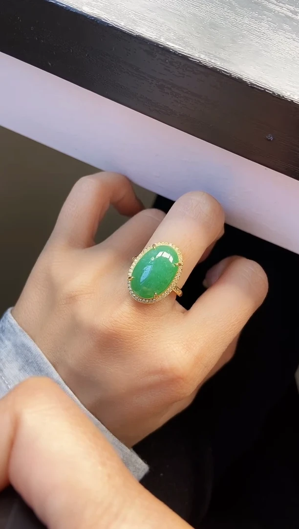 银S925镶嵌戒指翡翠12