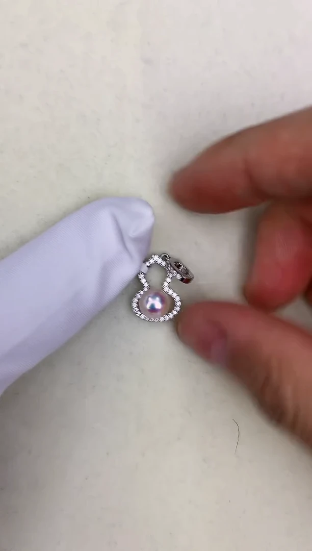 银S925镶嵌DA海水珍珠 GD030 吊坠