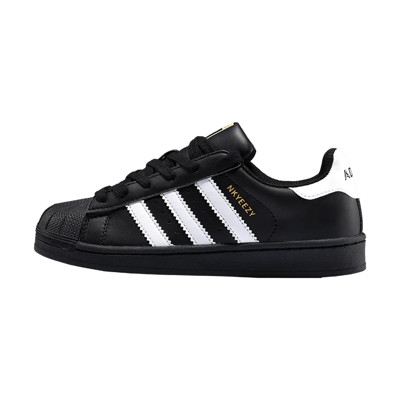 黑色贝壳头板鞋男女款黑金标贝壳鞋2025新款百搭厚底增高鞋子时尚