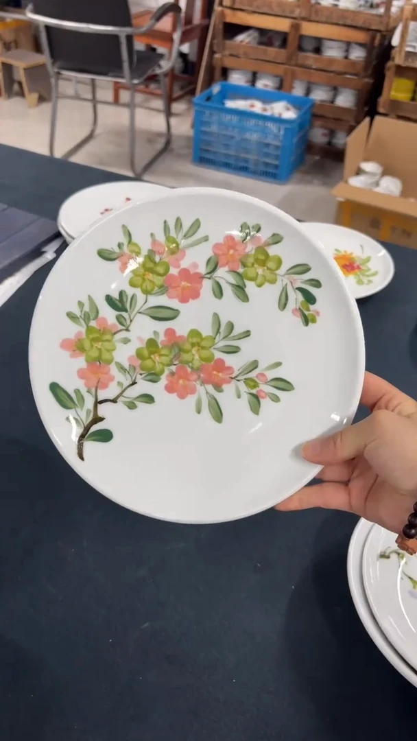 景德镇手绘釉中彩（食品级）平盘