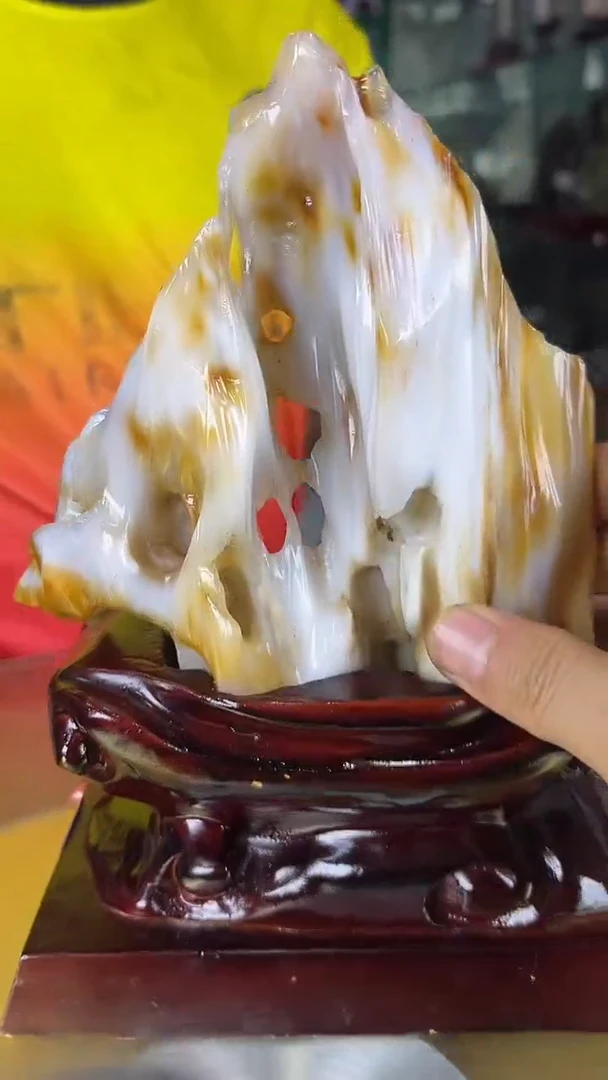 缅甸天然树化玉摆件