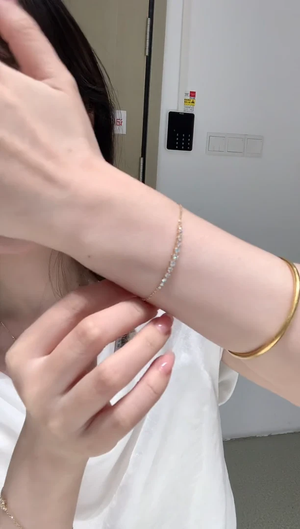 实验室培育钻石18K金镶嵌颈饰排钻手链备注颜色