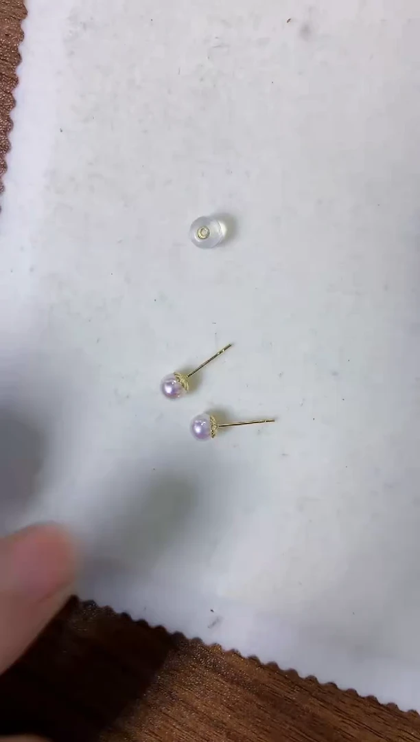 【闪购商品】海水珍珠饰品18K金镶嵌5-6素钉定制