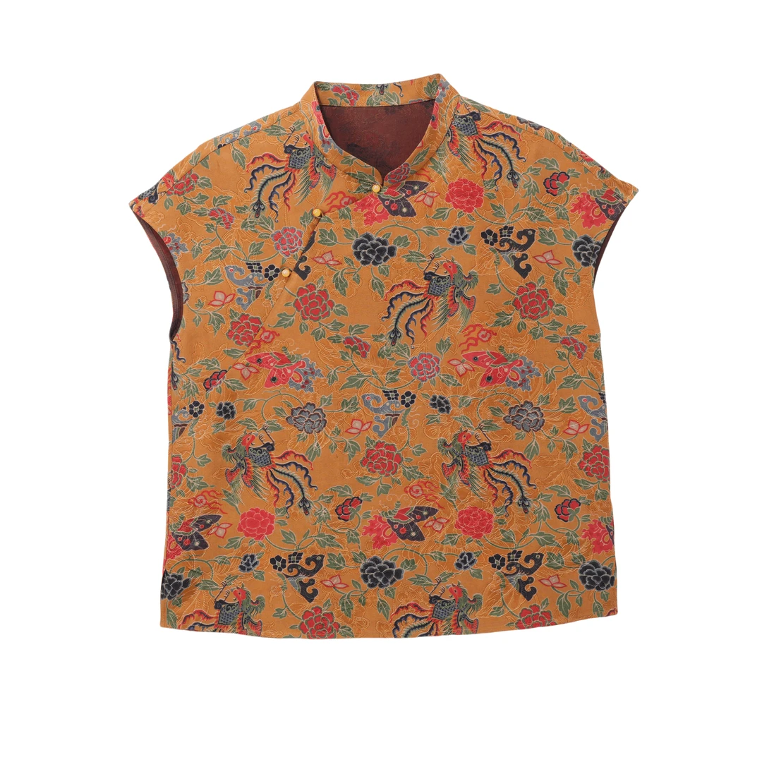 林染-YZQS252198新中式桑蚕丝复古时尚百搭休闲上衣女