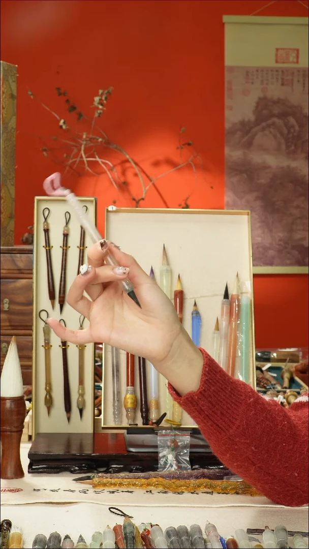 377号闪孤品高货毛笔链接 清水试笔 蘸墨不退