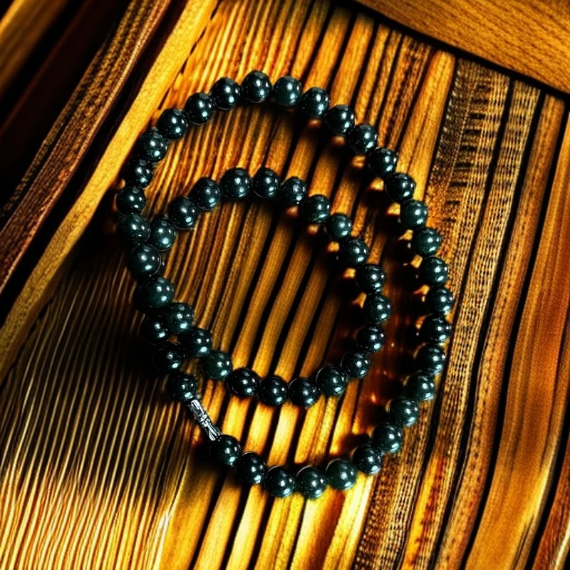 天然青玉和田玉油润光滑圆珠妈妈链  卡8mm