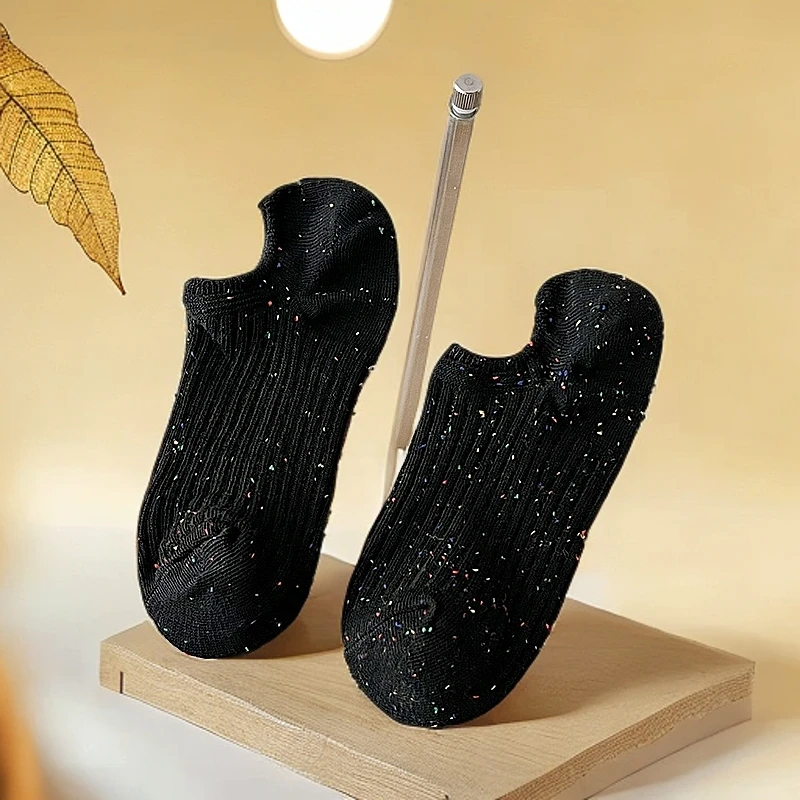 女生袜子夏季薄款彩色点子纱袜子隐形船袜女短袜不易掉跟ins百搭