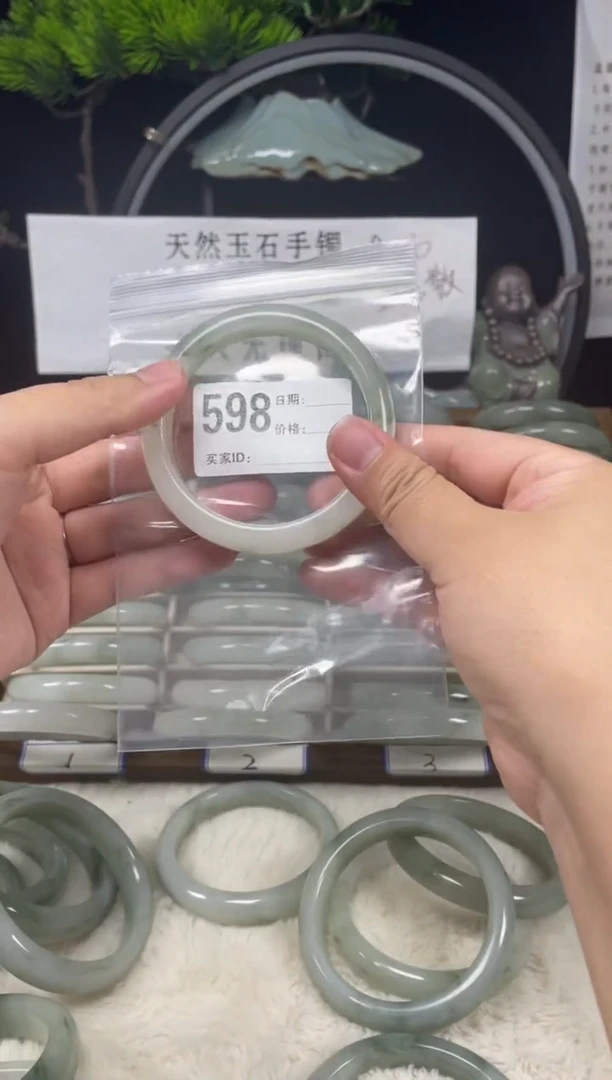 未镶嵌手镯石英质玉（天山翠）598