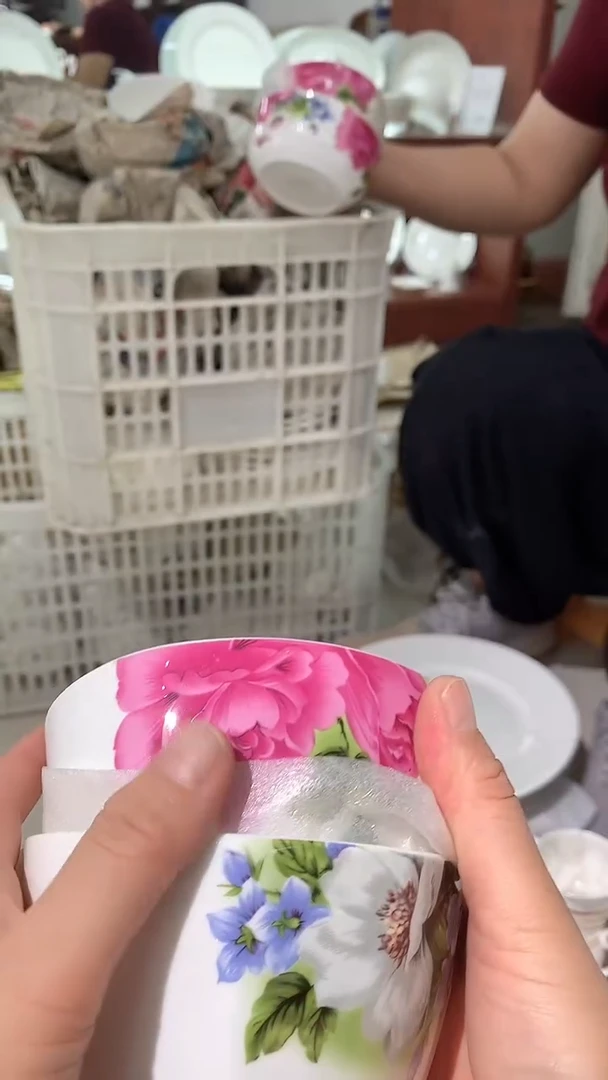 陶瓷福利款粉花碗2支