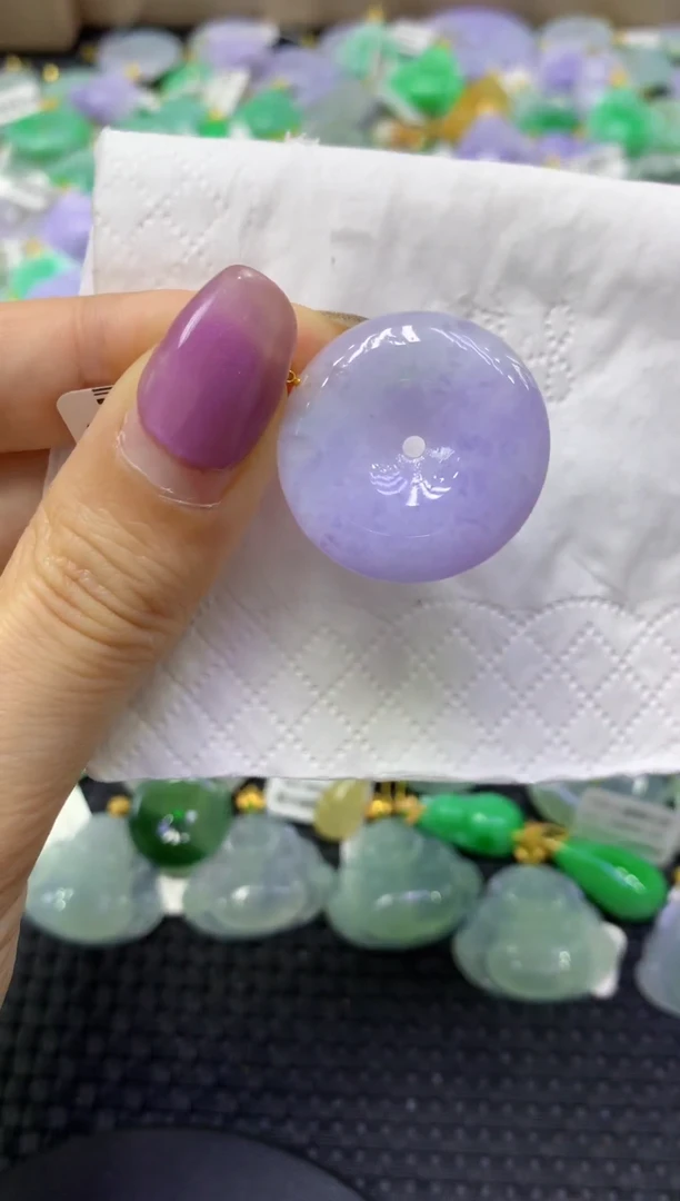 颈饰18K金镶嵌翡翠天然缅甸翡翠A货