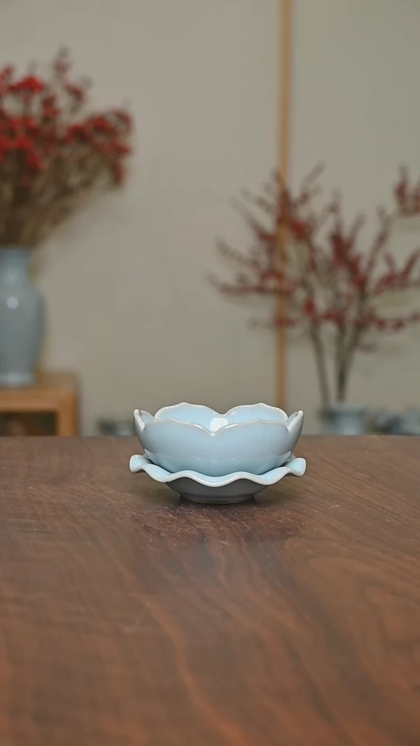 【闪购商品】其他微瑕天青釉无款全瓷莲花茶漏